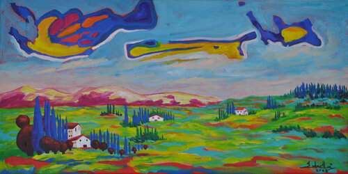 Up above the sky by Zelie Alice, 油畫 for Sale on Singulart