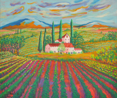 Tuscany in Bloom di Zelie Alice, Pittura in vendita su Singulart