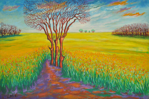 Colza Bloom in April di Zelie Alice, Pittura in vendita su Singulart