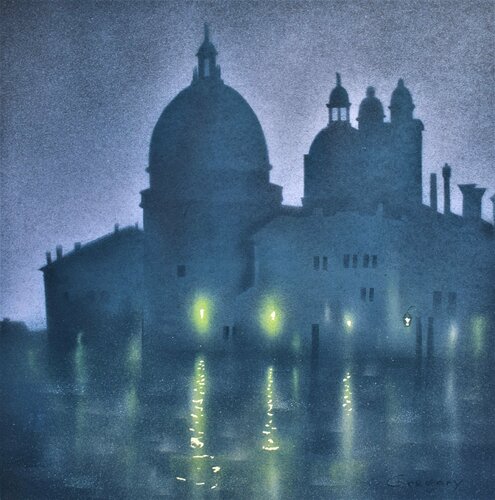 Foggy morning in Venice van Grigorii Zulkarniaev, Schilderij te koop op Singulart