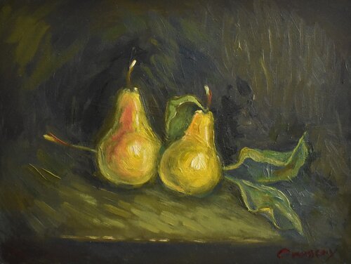 Still life with pears di Grigorii Zulkarniaev, Pittura in vendita su Singulart