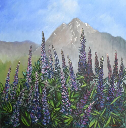 mountain landscape di Grigorii Zulkarniaev, Pittura in vendita su Singulart