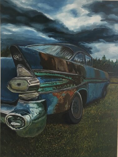 Old Abandoned Car di Carmen Aurariu, Pittura in vendita su Singulart