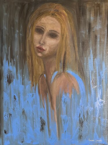 Blue Feeling II - Ballerina by Carmen Aurariu, Painting for Sale on Singulart