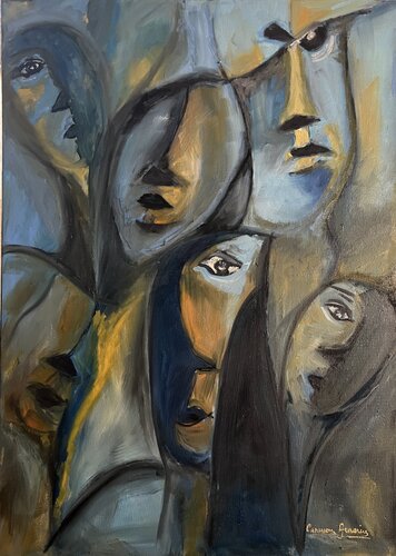 Blue feeling III van Carmen Aurariu, Schilderij te koop op Singulart