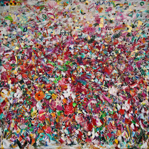 Welcome with Roses par Sabeth Holland, Peinture en vente sur Singulart