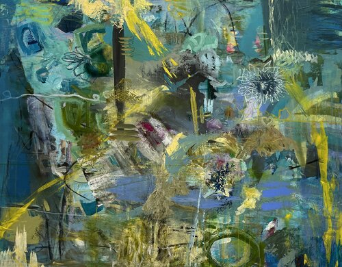 Unterwasser Blumen von Claudia Dietschi, Malerei kaufen auf Singulart