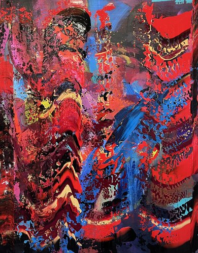 Feuerwerk van Claudia Dietschi, Schilderij te koop op Singulart
