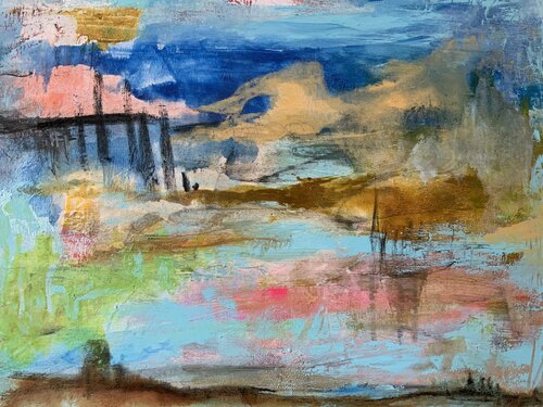 Toscana im Winter van Claudia Dietschi, Schilderij te koop op Singulart