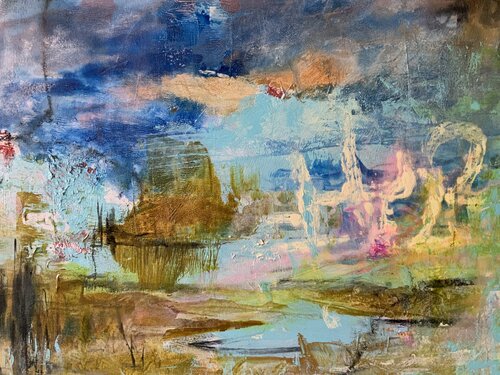 Toscana im Winter 2 van Claudia Dietschi, Schilderij te koop op Singulart