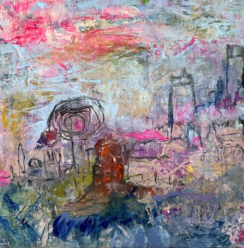 Toscana im Winter 4 van Claudia Dietschi, Schilderij te koop op Singulart