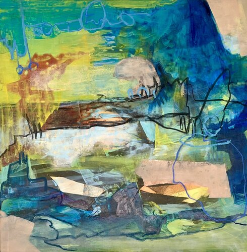 Über den Wolken van Claudia Dietschi, Schilderij te koop op Singulart
