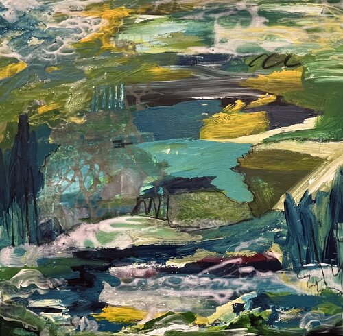Green Natur van Claudia Dietschi, Schilderij te koop op Singulart
