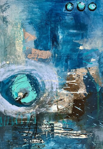 Blaue hingebungsvolle van Claudia Dietschi, Schilderij te koop op Singulart