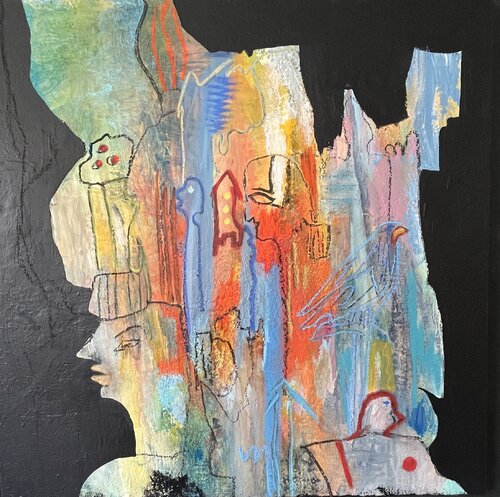 Voice of Vision - Blick nach vorne, schöpferische Zukunft par Claudia Dietschi, Peinture en vente sur Singulart