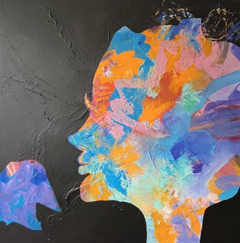 Voice of Joy - die Feier des Lebens in Farbe de Claudia Dietschi, Pintura a la venta en Singulart