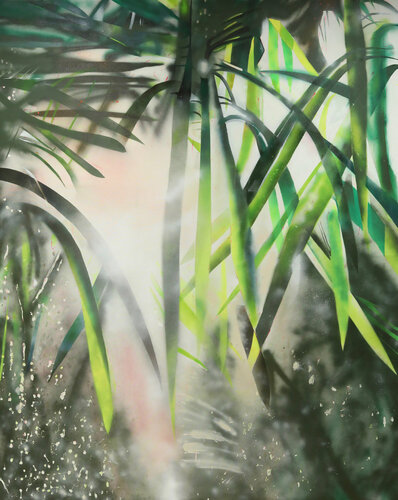 Play of Light - leaves von Katja Grandpierre, Malerei kaufen auf Singulart