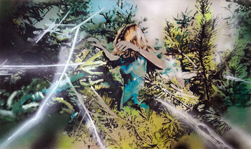 Between Branches de Katja Grandpierre, Pintura a la venta en Singulart