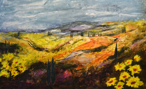 Wild Sunflowers de Susan Monk, Pintura a la venta en Singulart
