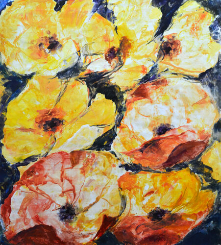 Large Poppies de Susan Monk, Pintura a la venta en Singulart