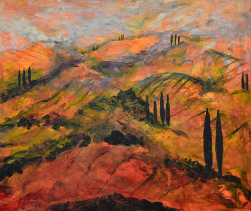 Autumn Sunset Glow van Susan Monk, Schilderij te koop op Singulart