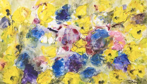 Some pansies van Susan Monk, Schilderij te koop op Singulart