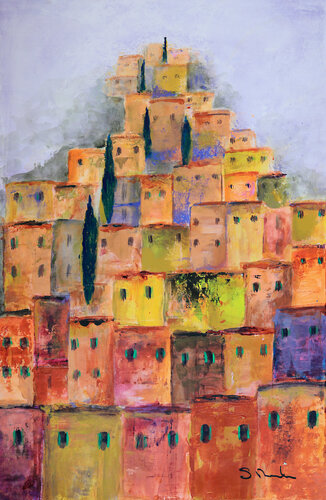 Tuscan Hill Village von Susan Monk, Malerei kaufen auf Singulart