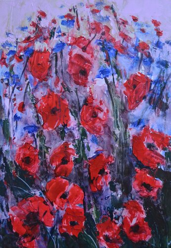 Wild poppies van Susan Monk, Schilderij te koop op Singulart