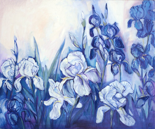 Iris Blumen von Elena Starostina, Malerei kaufen auf Singulart