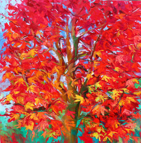 Ahorn im Herbst di Elena Starostina, Pittura in vendita su Singulart