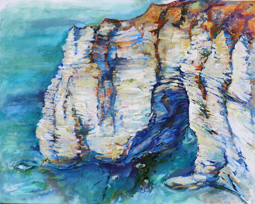 Cliffs in the near of Etreat, Normandy by Elena Starostina, Painting for Sale on Singulart