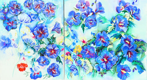 Hubis Blumen von Elena Starostina, Malerei kaufen auf Singulart