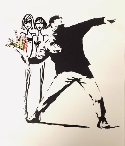 Tribute to Banksy (1) by Caroline Montigneaux, Painting for Sale on Singulart