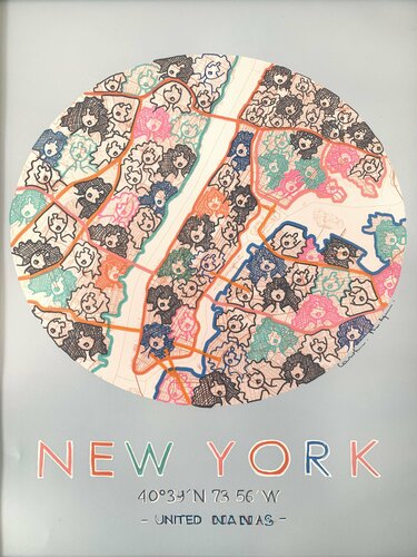 NY - United Nanas van Caroline Montigneaux, Werk op papier te koop op Singulart