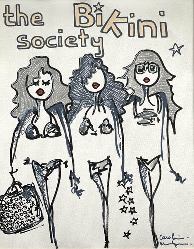 The Bikini Society di Caroline Montigneaux, Pittura in vendita su Singulart