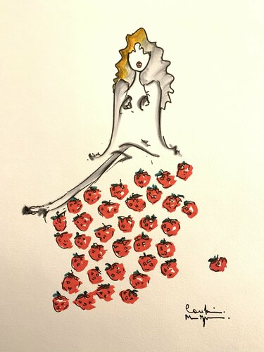 Strawberry Nana di Caroline Montigneaux, Disegno in vendita su Singulart