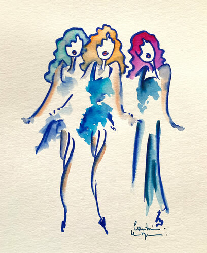 Disco Nanas di Caroline Montigneaux, Disegno in vendita su Singulart
