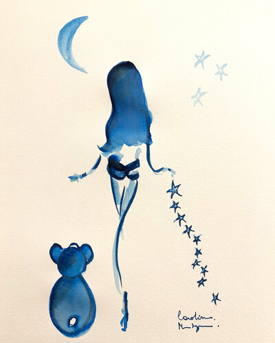 Fly me to the moon di Caroline Montigneaux, Disegno in vendita su Singulart