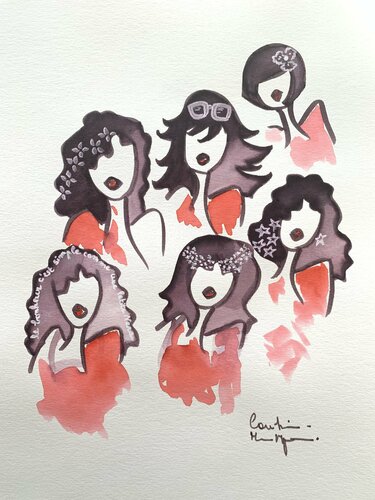 Le bonheur, c’est simple comme une Petite Nana par Caroline Montigneaux, Dessin en vente sur Singulart