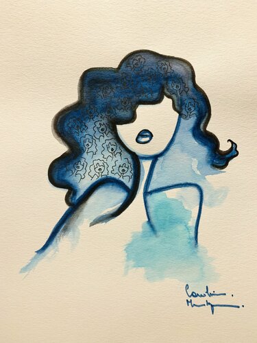 Blue Eyes par Caroline Montigneaux, Dessin en vente sur Singulart