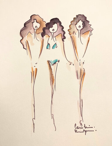 Bikini or not bikini by Caroline Montigneaux, 소묘 for Sale on Singulart
