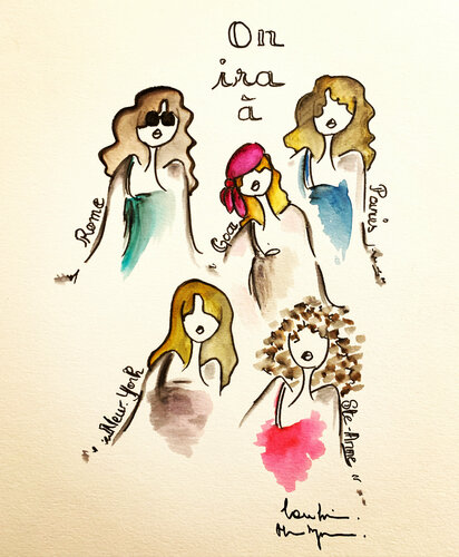 On ira à … par Caroline Montigneaux, Dessin en vente sur Singulart