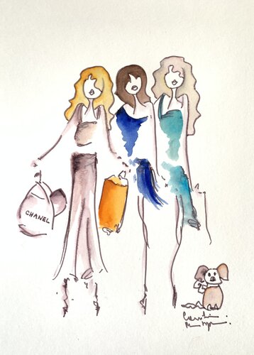 Parisian Girls par Caroline Montigneaux, Dessin en vente sur Singulart