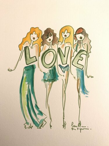 L.O.V.E. by Caroline Montigneaux, 소묘 for Sale on Singulart