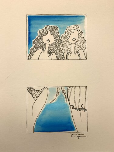 I follow you par Caroline Montigneaux, Dessin en vente sur Singulart