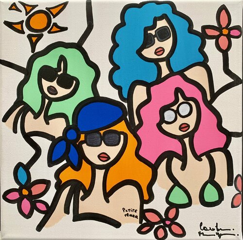 Riviera Nanas par Caroline Montigneaux, Peinture en vente sur Singulart