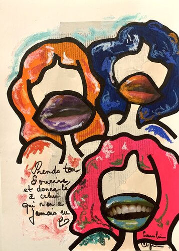A smile as a gift di Caroline Montigneaux, Opera su carta in vendita su Singulart