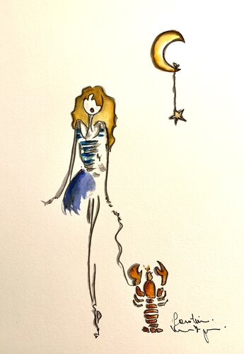 Sur le sable by Caroline Montigneaux, Drawing for Sale on Singulart