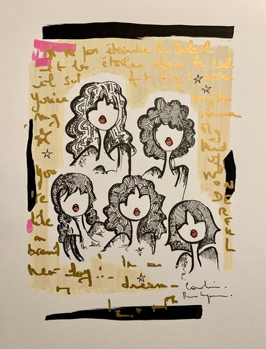 Dentelle poudrée par Caroline Montigneaux, Dessin en vente sur Singulart