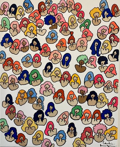 Mango and friendz di Caroline Montigneaux, Pittura in vendita su Singulart